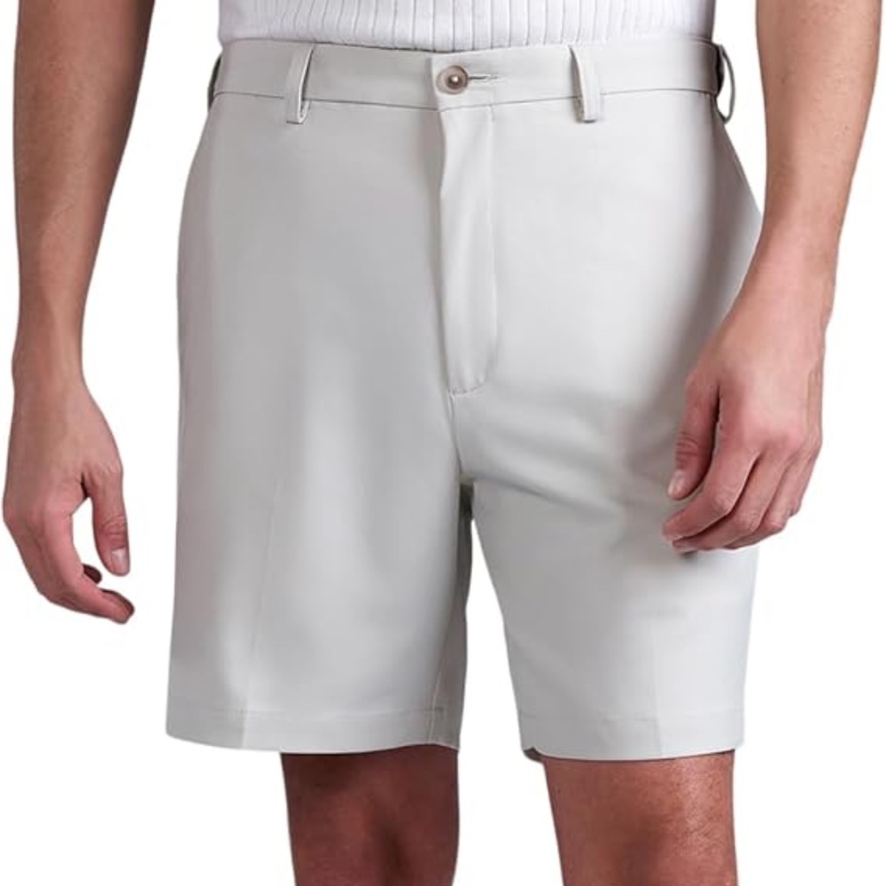 NWT Haggar Men's Cool 18 Pro 4-Way Stretch Golf Shorts TAN/STRING